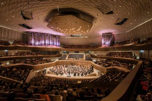 The 1981-seat concert hall, which houses the largest double organ in Asia © Shawn Liu Studio