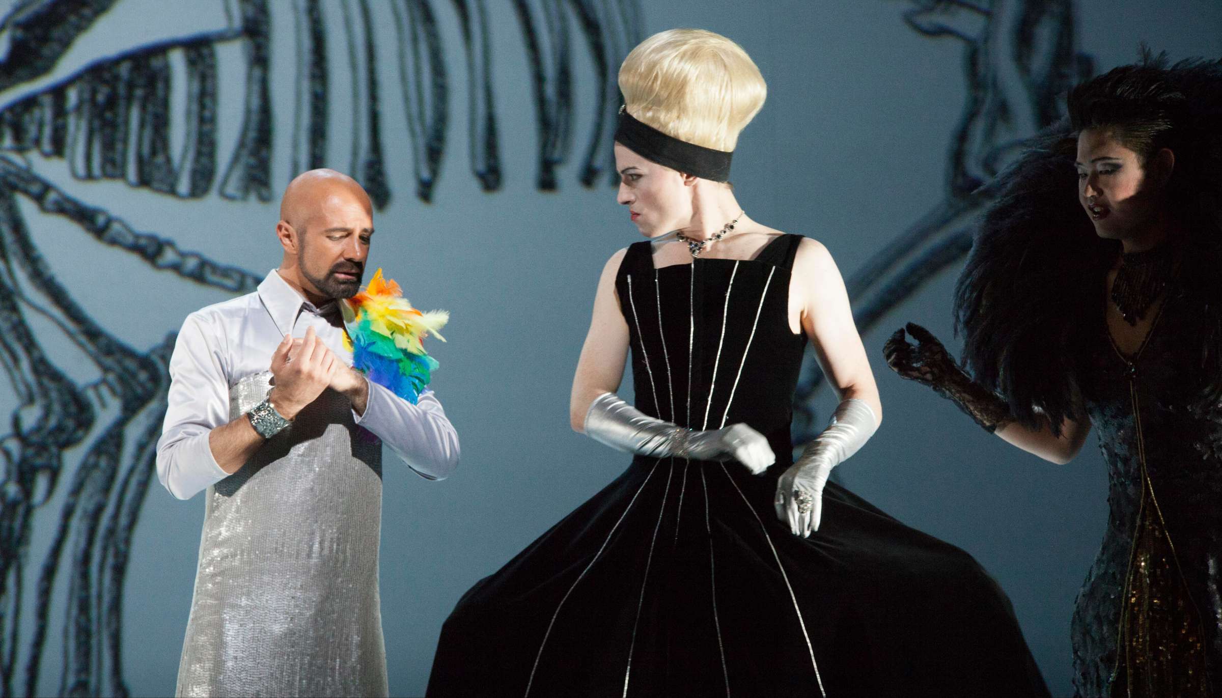 Max Emanuel Cenčić (Arbace), Ray Chenez (Marzia) et Vince Yi (Emilia) dans <i>Catone in Utica</i> &copy; Guillaume L'hôte