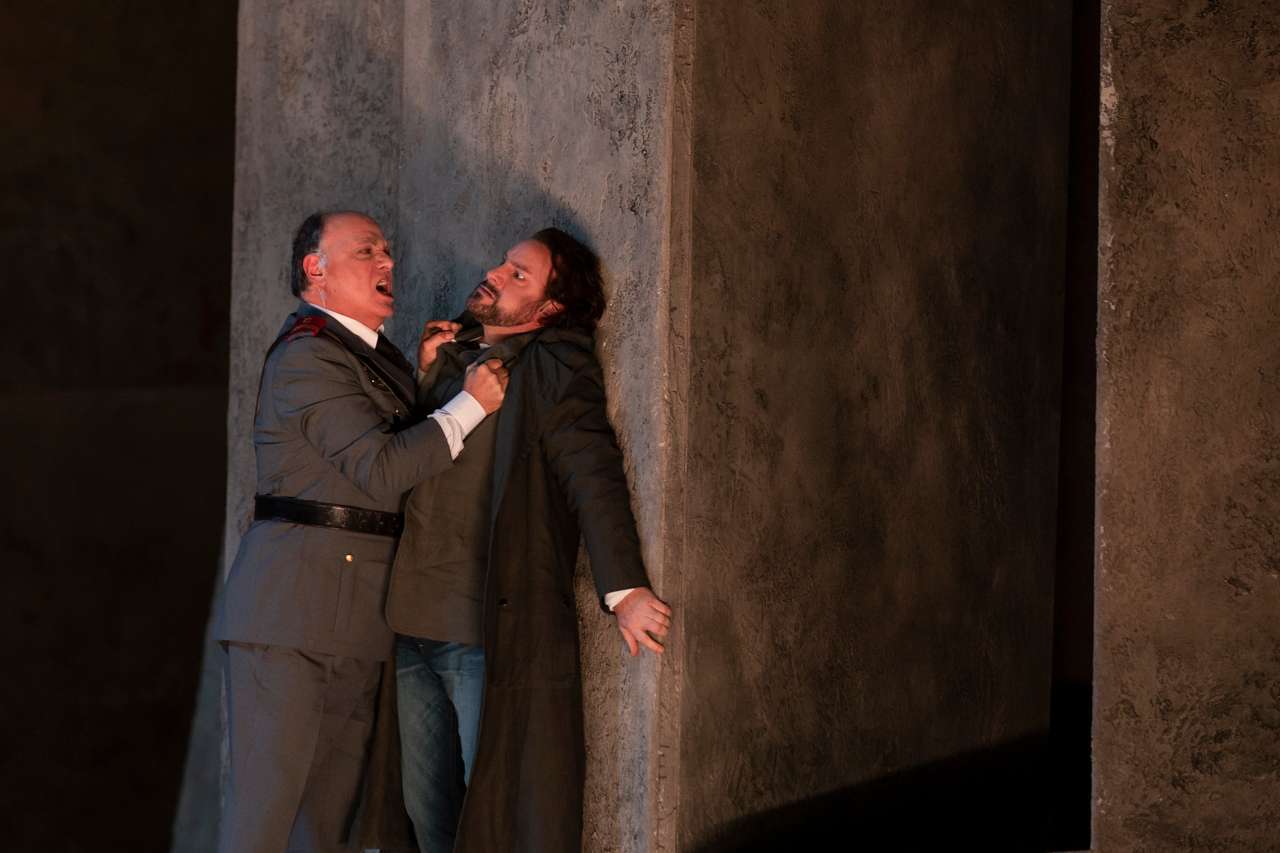 Roberto Frontali (Montfort) and John Osborn (Henri) © Yasuko Kageyama | Opera di Roma