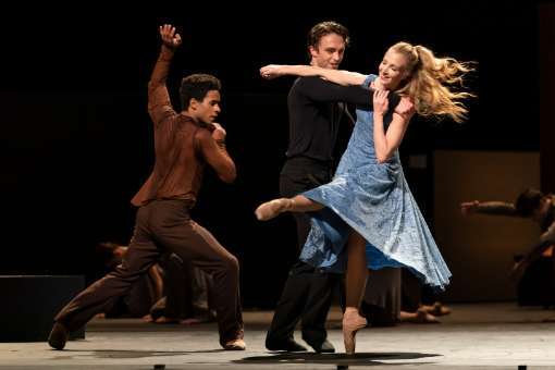 Marcelino Samb&eacute;, Matthew Ball and Lauren Cuthbertson in <i>The Cellist</i> &copy; ROH | Bill Cooper