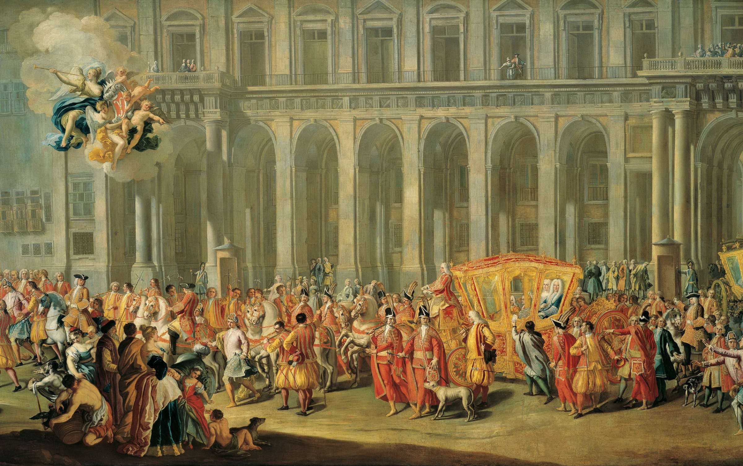Ausfahrt des Vizekönigs Aloys Thomas Graf Harrach aus dem Palazzo Reale in Neapel © Nicola Maria Rossi