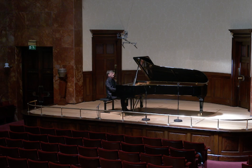 Stephen Hough in an empty Wigmore Hall