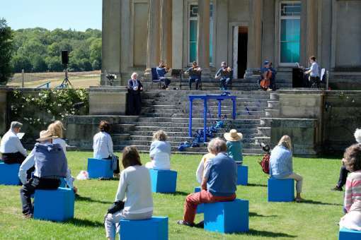 Socially distanced audience for <i>Precipice</i> at The Grange Festival &copy; Joe Low