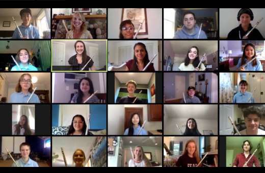Virtual flute class at Interlochen, led by Detroit Symphony's Hannah Hammel &copy; Interlochen Center for the Arts