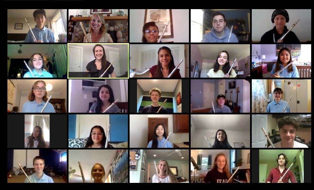 Virtual flute class at Interlochen, led by Detroit Symphony's Hannah Hammel &copy; Interlochen Center for the Arts
