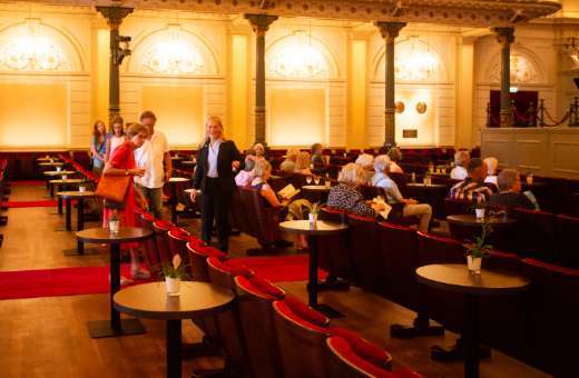 Rows of seats make way for tables at the Concertgebouw &copy; Ronald Knapp