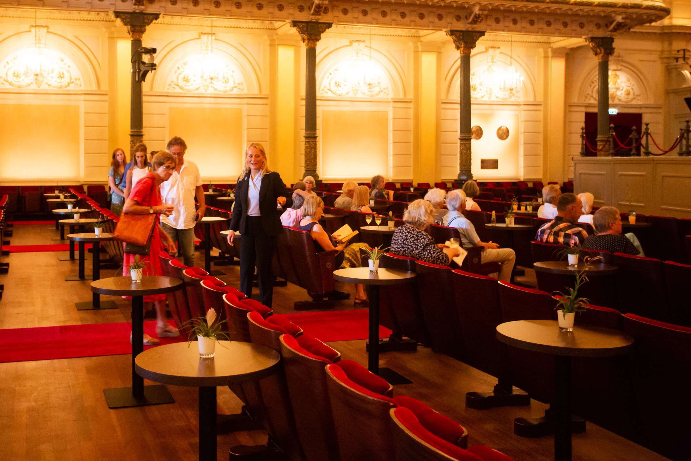 Rows of seats make way for tables at the Concertgebouw &copy; Ronald Knapp