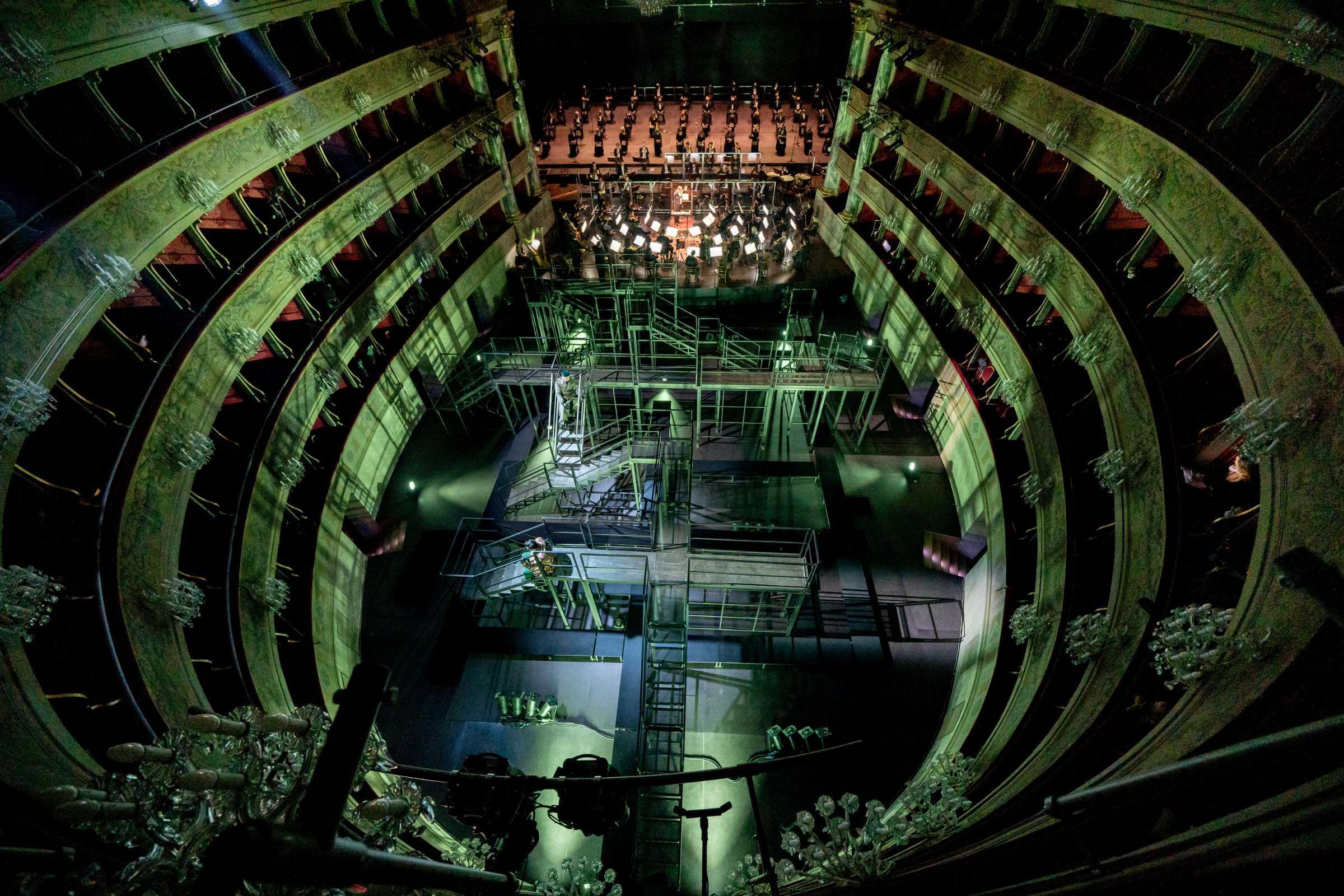 The set for <i>Marino Faliero</i> in the Teatro Donizetti © Gianfranco Rota