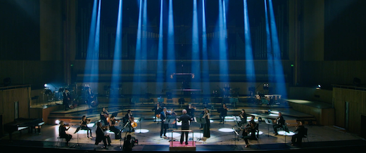 Sir Mark Elder and the LPO under the spotlights © London Philharmonic Orchestra