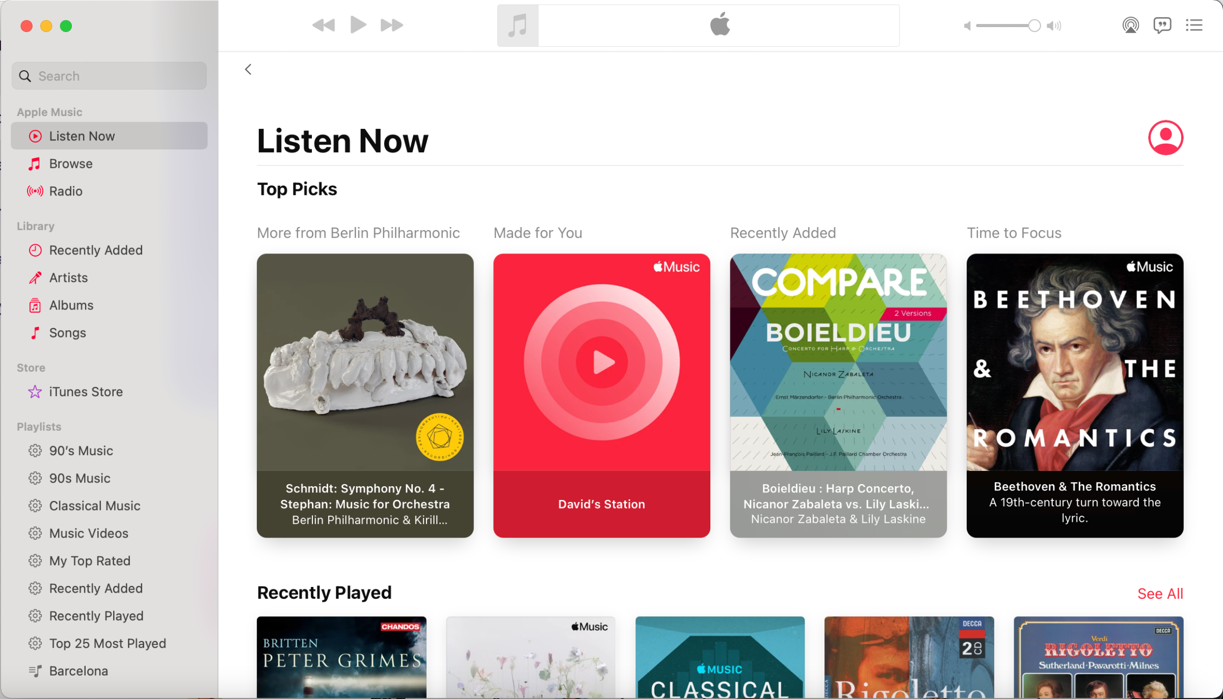 Home page – Apple Music