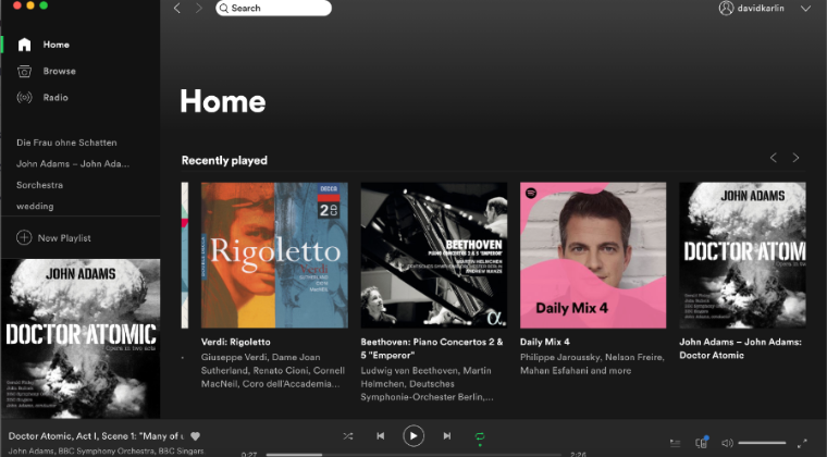 Home page – Spotify