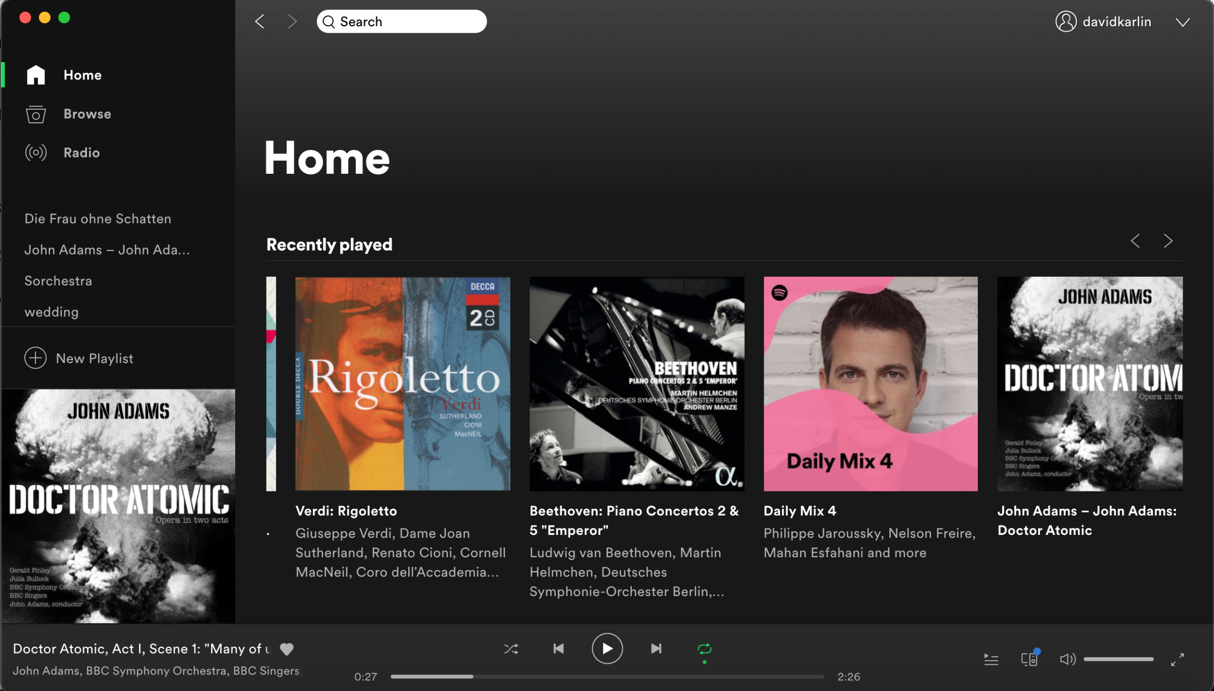 Home page – Spotify