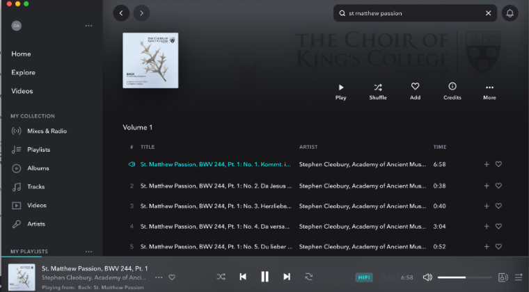 Album detail – Tidal