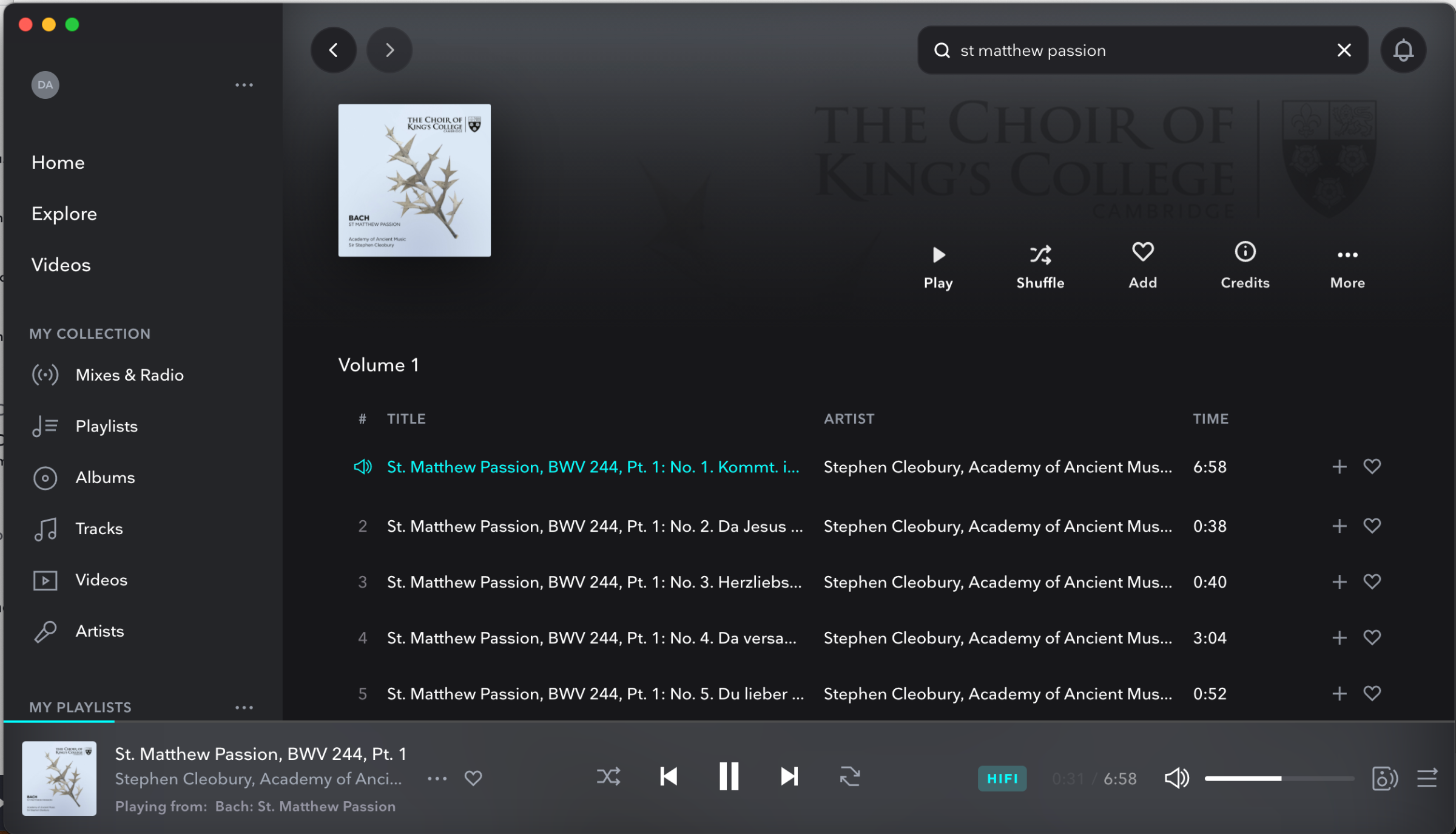 Album detail – Tidal
