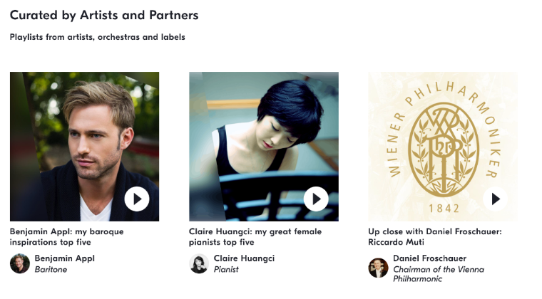 Artist curated playlists – Idagio