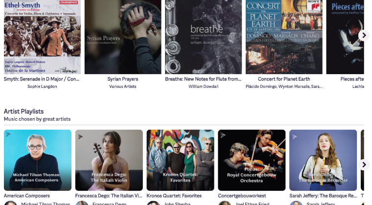 Artist curated playlists – Primephonic