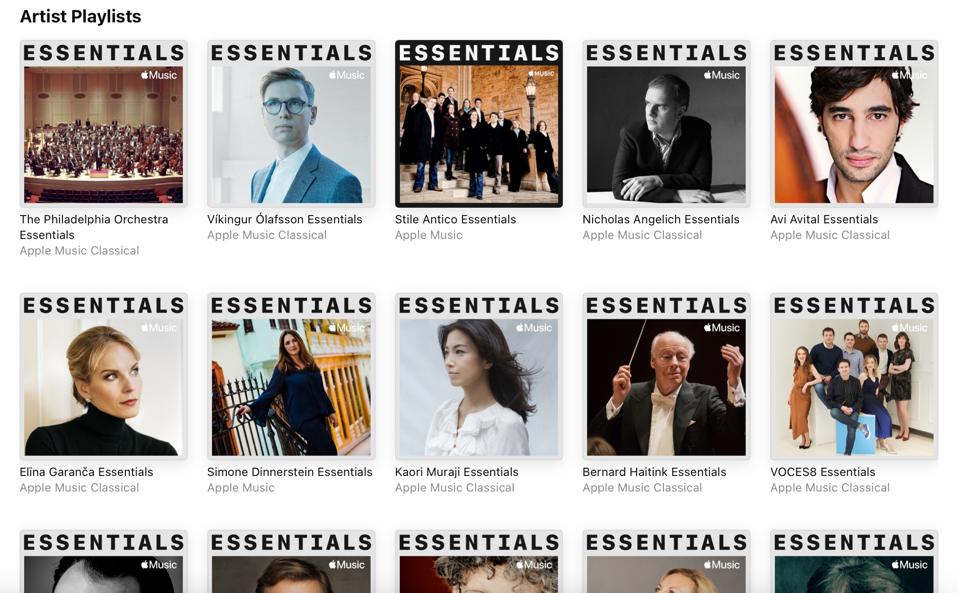 Artist curated playlists – Apple