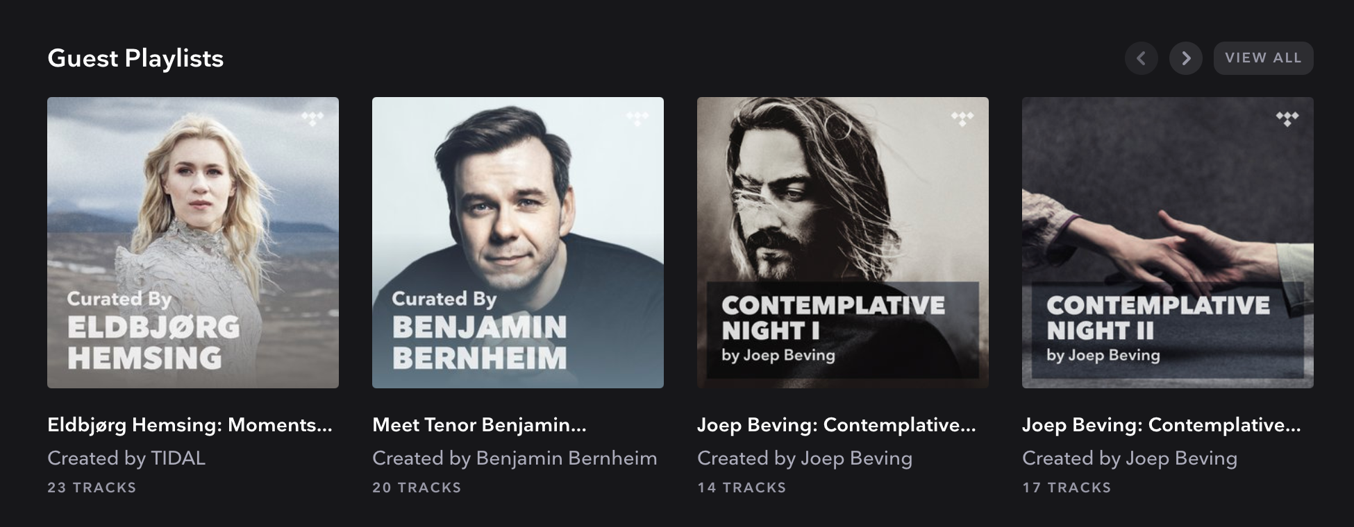 Artist curated playlists – Tidal