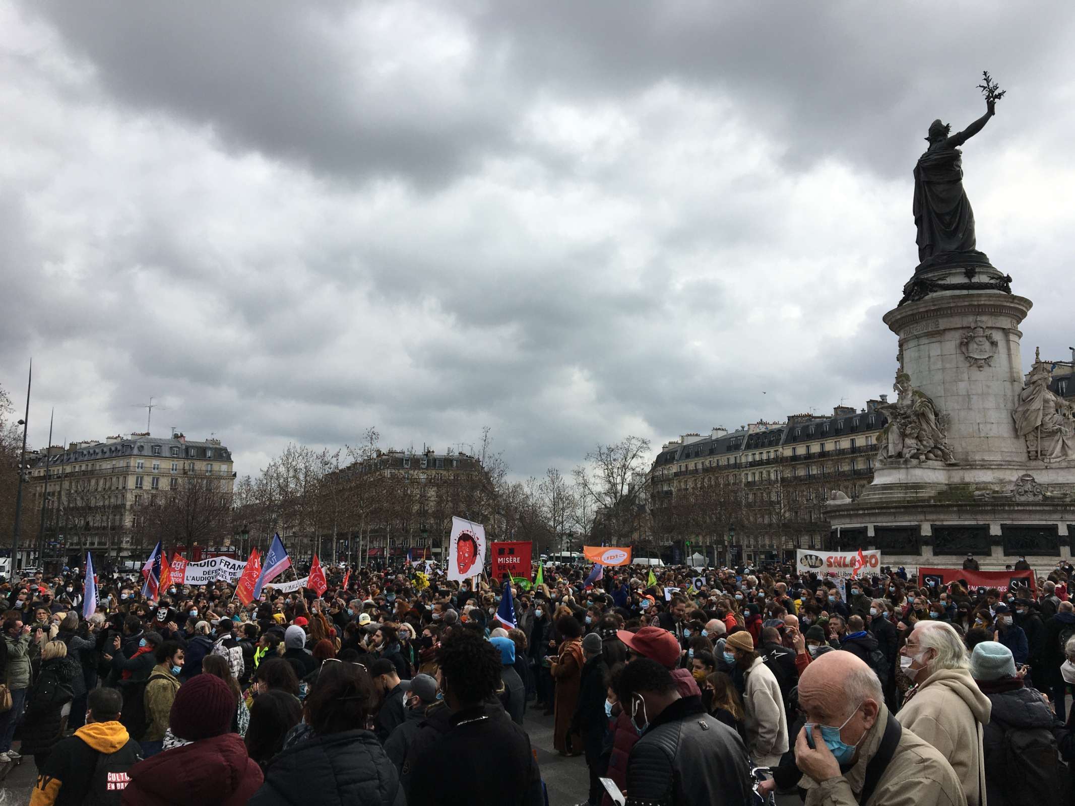 Place de la République à Paris, jeudi 4 mars &copy; Tristan Labouret / Bachtrack