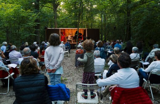 uNopia : Guilhem Fabre dans son camion-scène © Festival des Forêts
