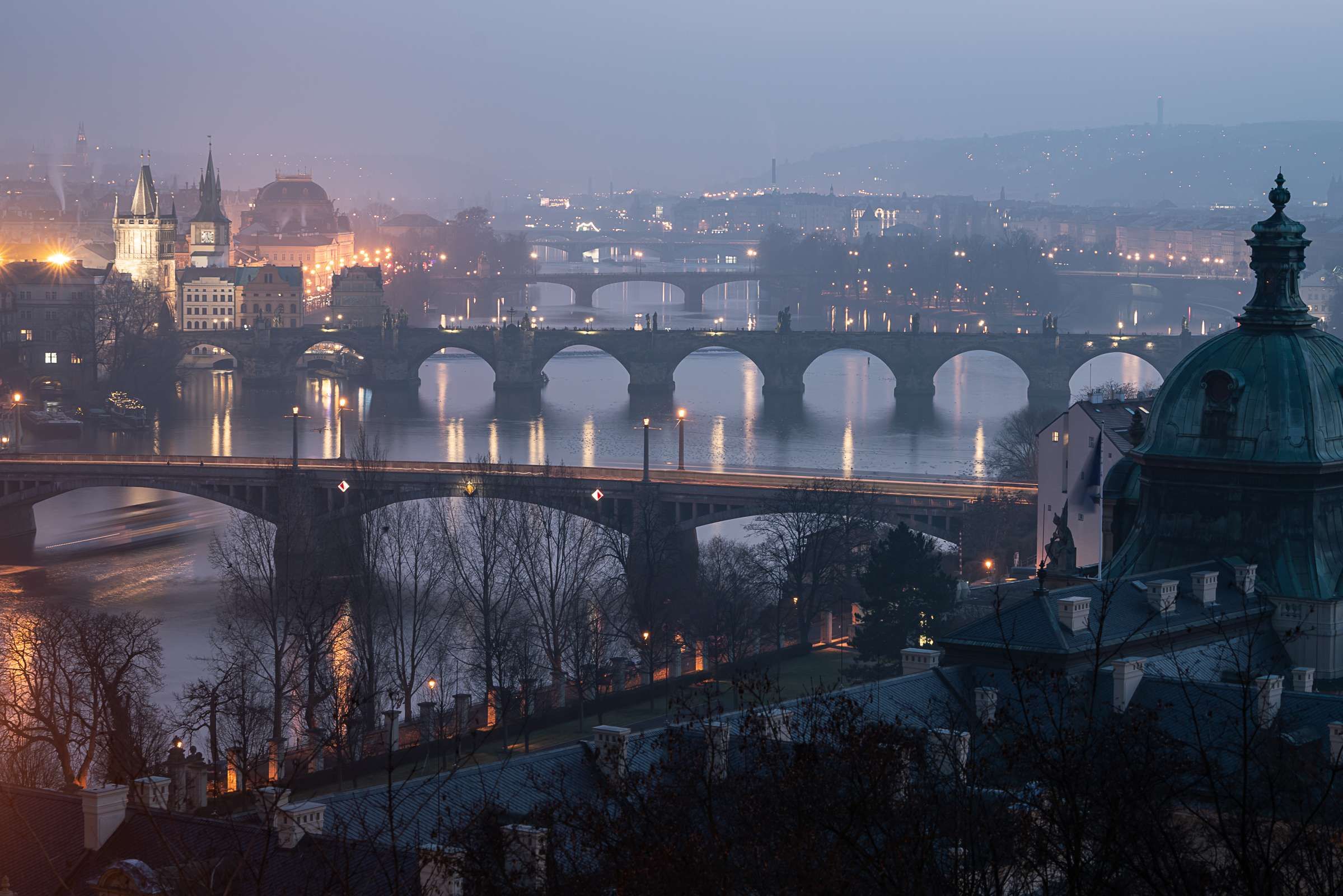 Ponts sur la Moldau, depuis le parc Letná &copy; David Karlin