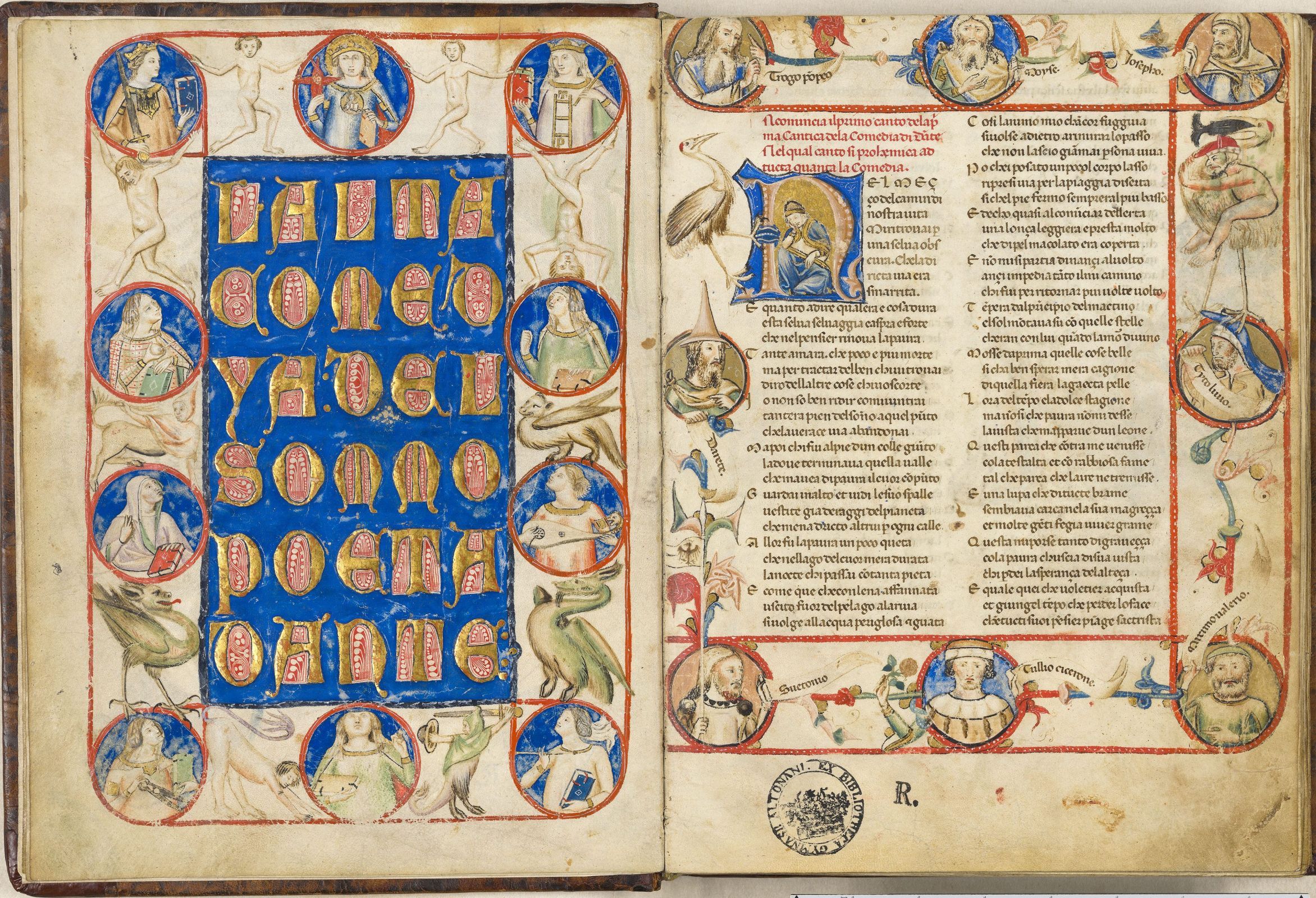 <i>Codex Altonensis</i>, an extraordinarily ornate manuscript of <i>La Divinia Commedia</i> (1350-1410) &copy; Public domain
