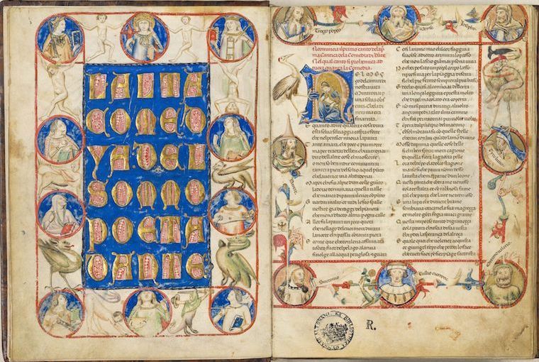 <i>Codex Altonensis</i>, an extraordinarily ornate manuscript of La Divinia Commedia (1350-1410) &copy; Public domain