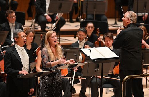 Roderick Williams, Lucy Crowe and Sir Mark Elder © Mark Allan