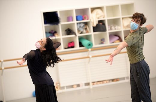 Tamara Rojo and Francesco Gabriele Frola in rehearsals &copy; Laurent Liotardo