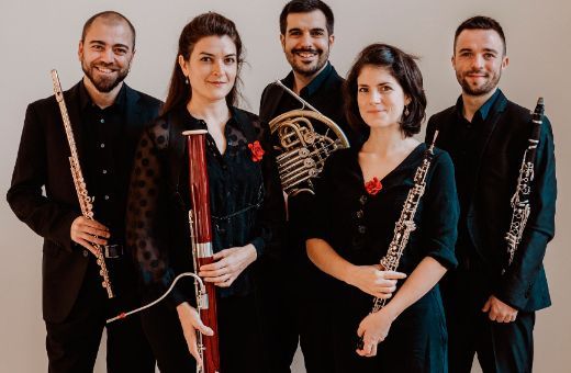 Azahar Ensemble: André Cebrián, María José García, Antonio Lagares, Alba Carmona y Manuel Ramos &copy; Azahar Ensemble