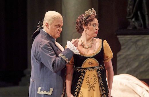 Roberto Frontali (Baron Scarpia) und Elena Stikhina (Floria Tosca) &copy; Wilfried Hösl | Wiener Staatsoper GmbH