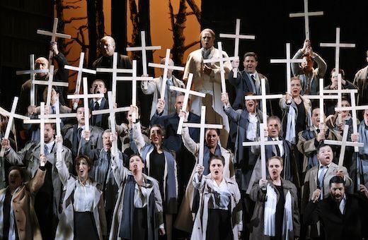 Andrew Moran (Ruggiero), David Parkin (Cardinal Brogni), Francisco Brito, Opera Australia Chorus © Prudence Upton