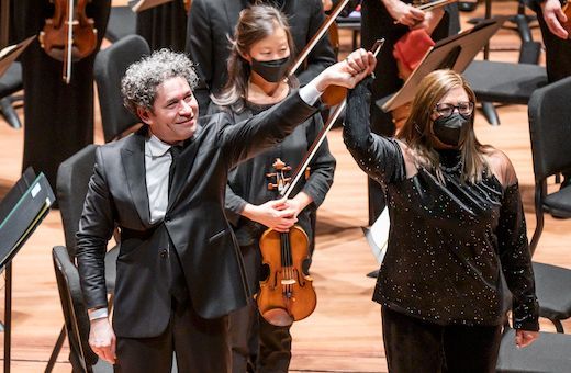 Gustavo Dudamel, Gabriela Ortiz and the New York Philharmonic &copy; Chris Lee