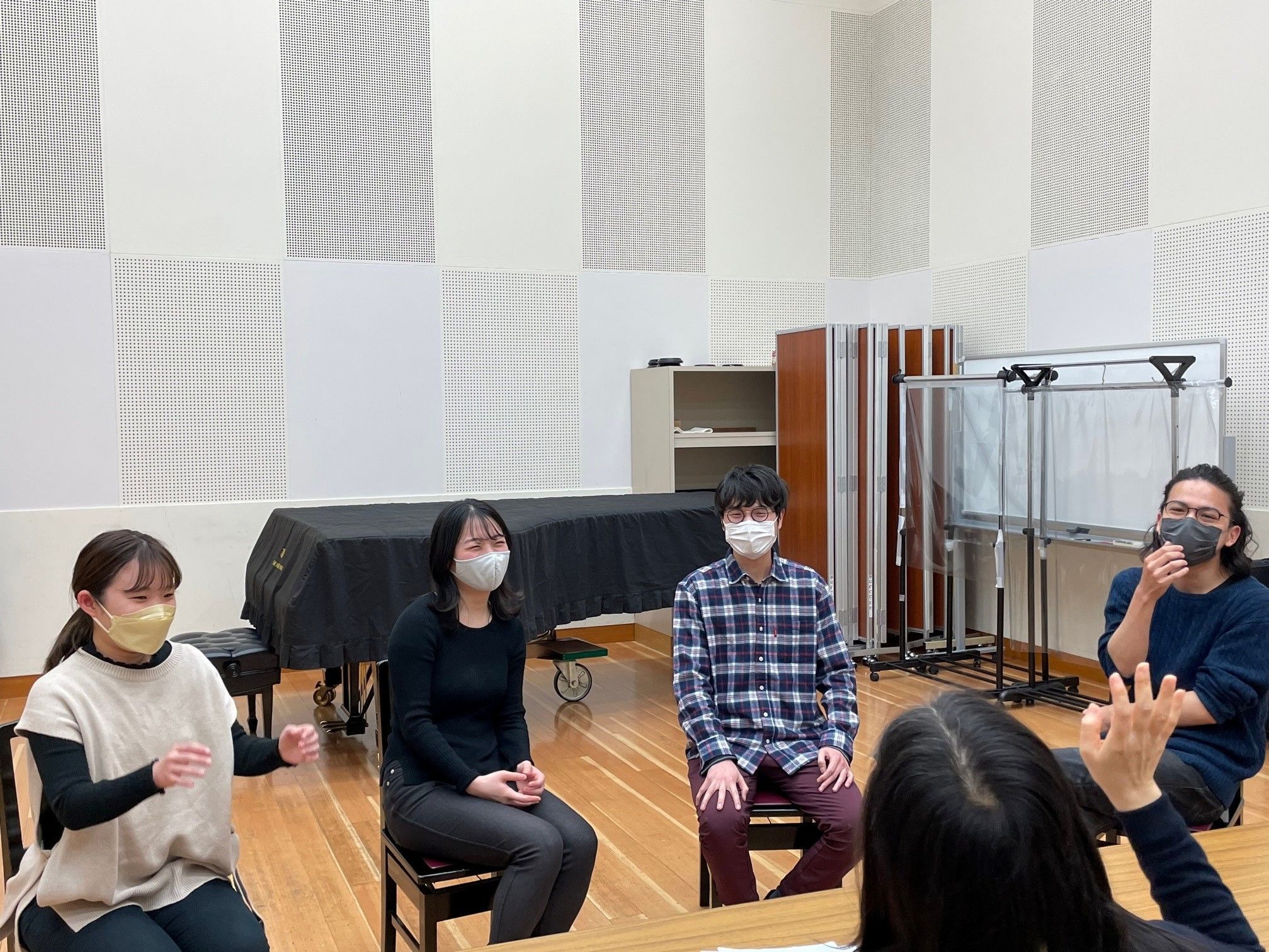 Quartet Integra during the interview with Bachtrack © Suntory Hall