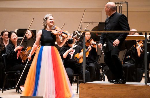 Hilary Hahn, Jaap van Zweden and the New York Philharmonic © Chris Lee