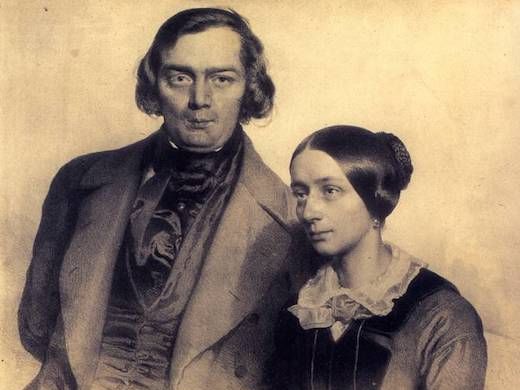 Robert and Clara Schumann, lithography by Eduard Kaiser (1847) &copy; Public domain