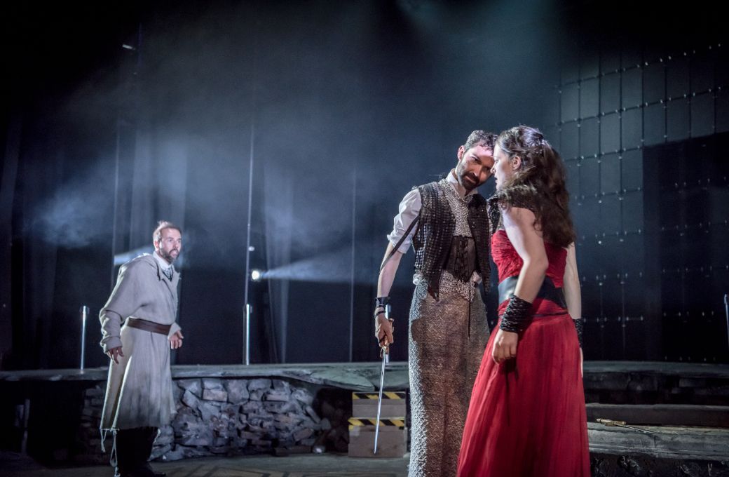 Nico Darmanin (Uberto), John Irvin (Rodrigo) and Máire Flavin (Elena) &copy; Genevieve Girling