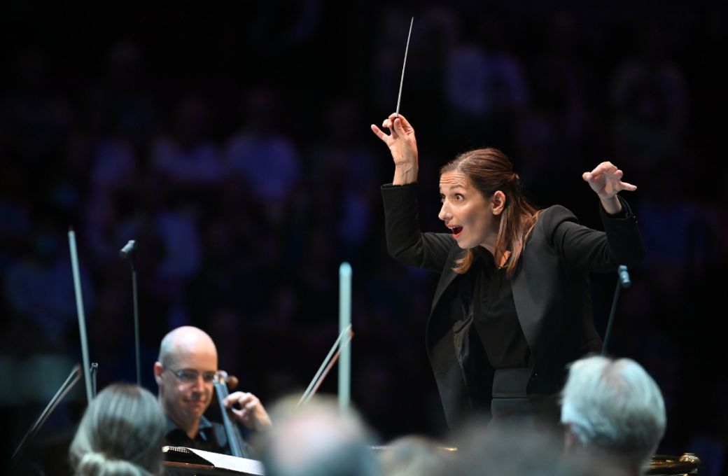 Ariane Matiakh conducts the BBC National Orchestra of Wales &copy; BBC | Chris Christodoulou