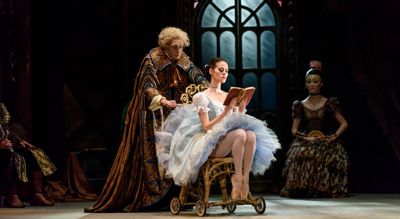 Coppélia: Samara Downs as Swanilda &amp; Jonathan Payn as Dr Coppélius &copy; Bill Cooper