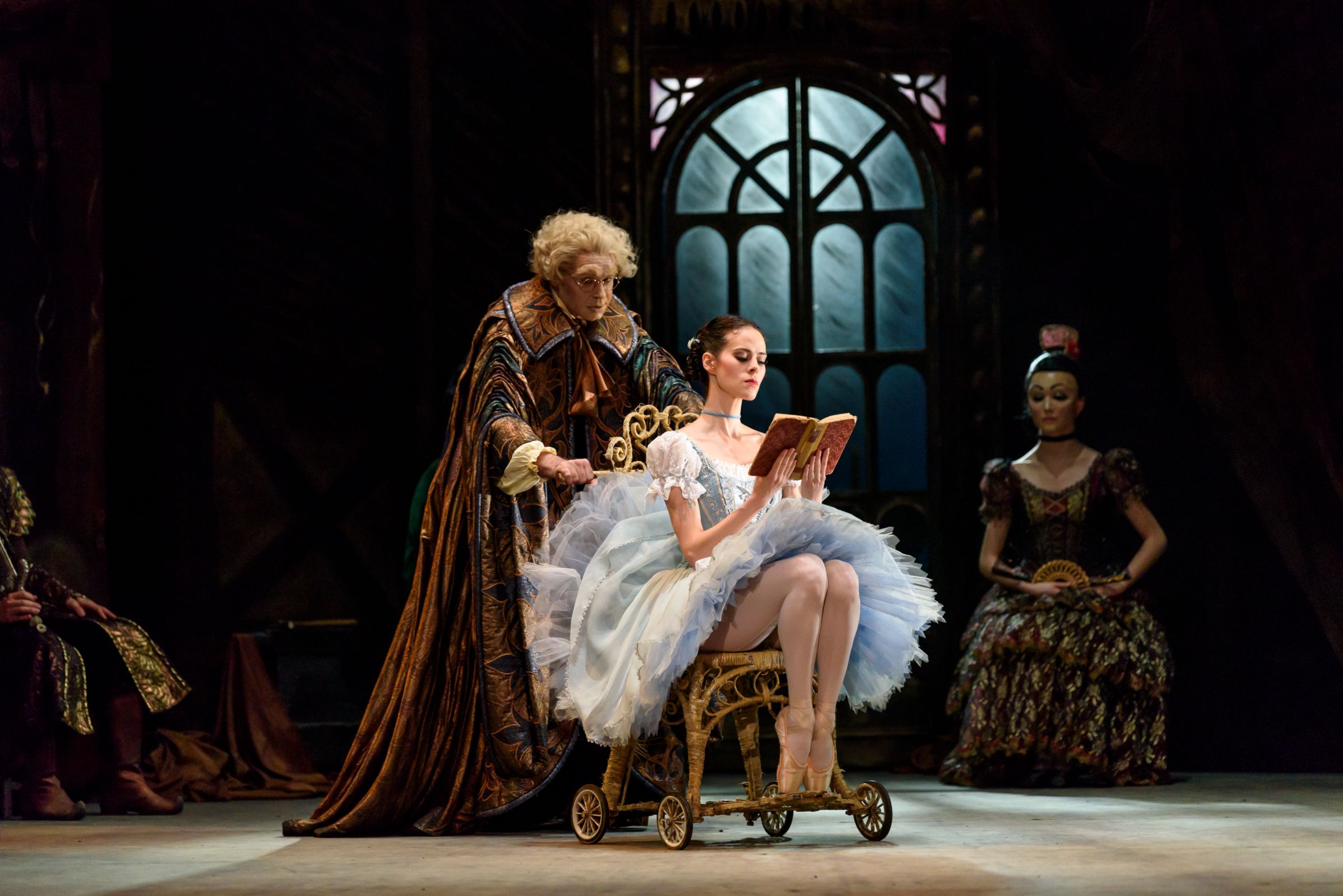Coppélia: Samara Downs as Swanilda &amp; Jonathan Payn as Dr Coppélius &copy; Bill Cooper