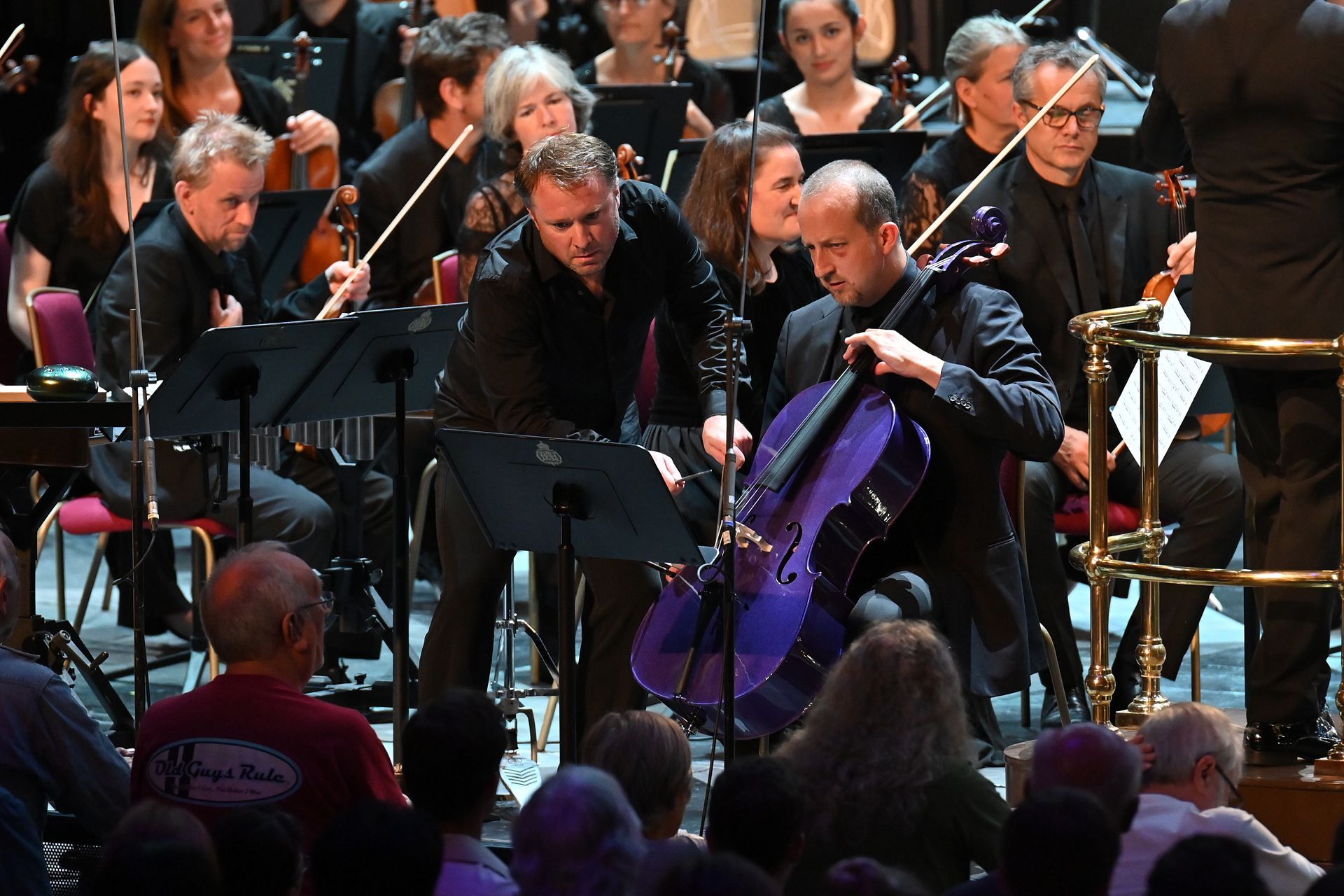 Colin Currie and purple cello © BBC | Chris Christodoulou