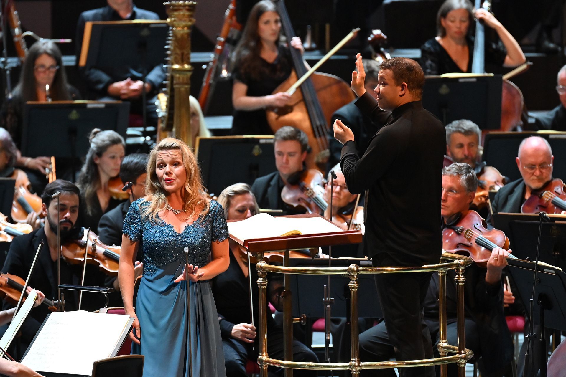 Miah Persson, Ryan Bancroft and the BBC National Orchestra of Wales &copy; BBC | Chris Christodoulou