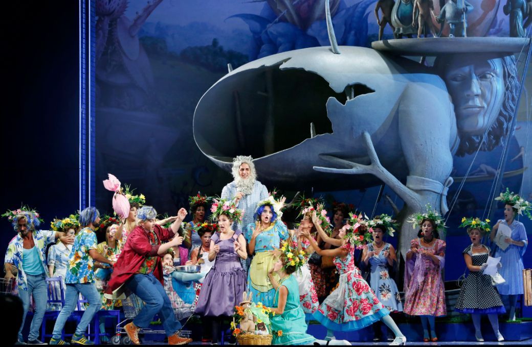 Andrzej Filończyk (Raimbaud), Juan Diego Fl&oacute;rez (Ory) and cast &copy; ROF | Amati Bacciardi