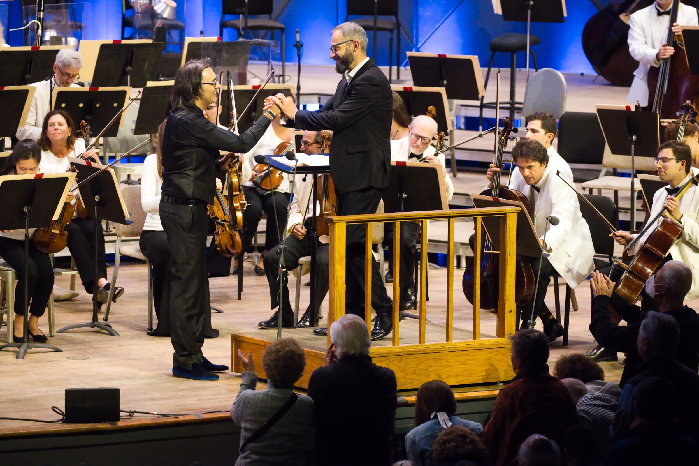 Leonidas Kavakos, Dima Slobodeniouk and the Boston Symphony Orchestra © Hilary Scott