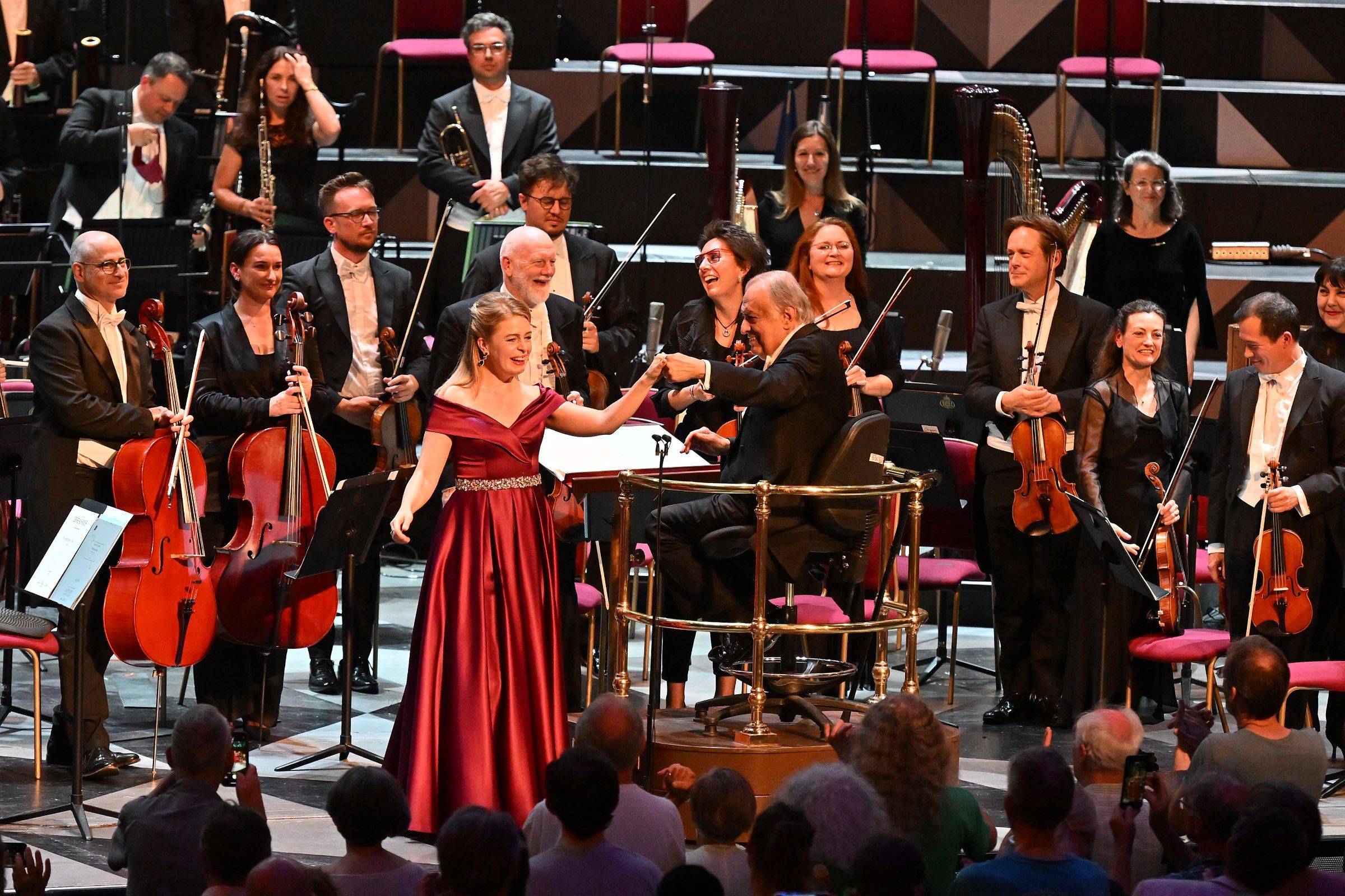 Siobhan Stagg, Zubin Mehta and the Australian World Orchestra &copy; BBC | Mark Allan