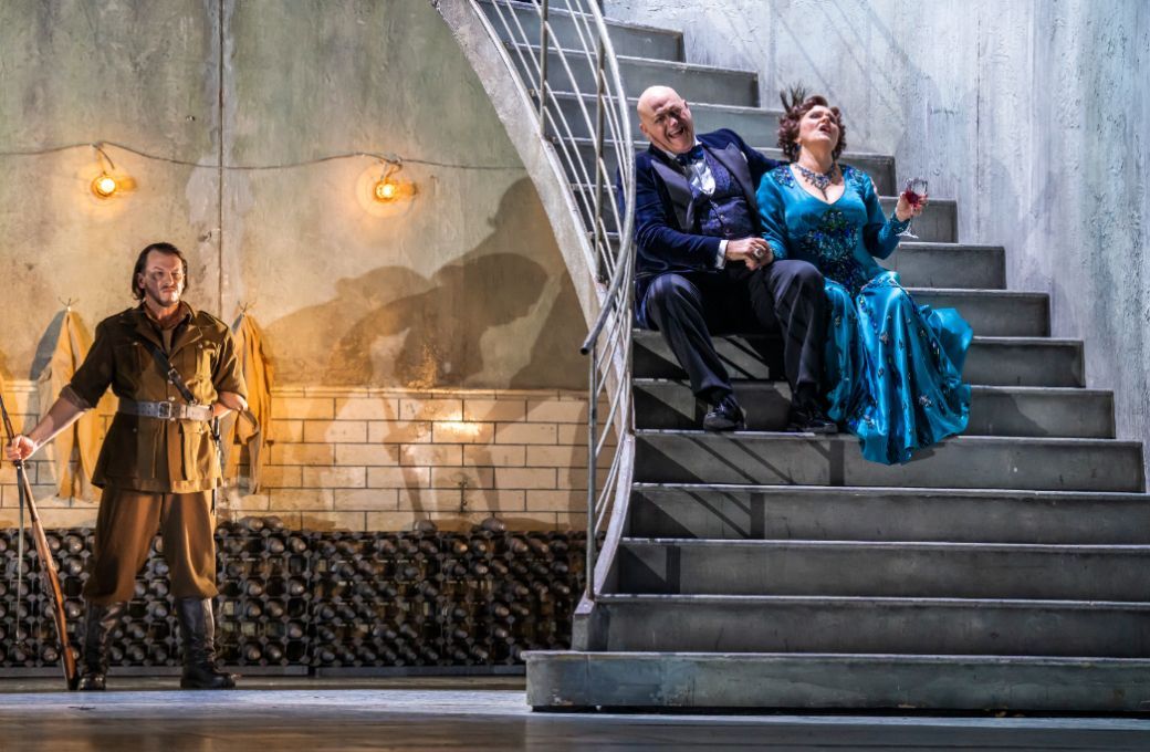 Simon Wilding (Soldier), John Daszak (Herodes) and Katarina Dalayman (Herodias) &copy; ROH | Tristram Kenton