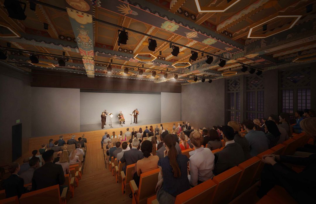 A rendering of what Buttenwieser Hall will look like after renovation is completed © © The 92nd Street Y, New York