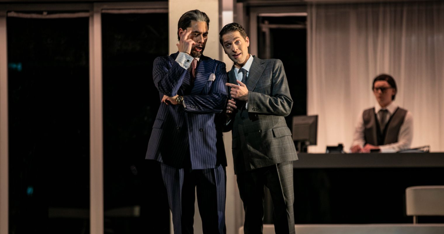 Dionysios Sourbis (Don Giovanni) & Vassilis Kavayas (Don Ottavio) in <i>Don Giovanni</i> © Andreas Simopoulos