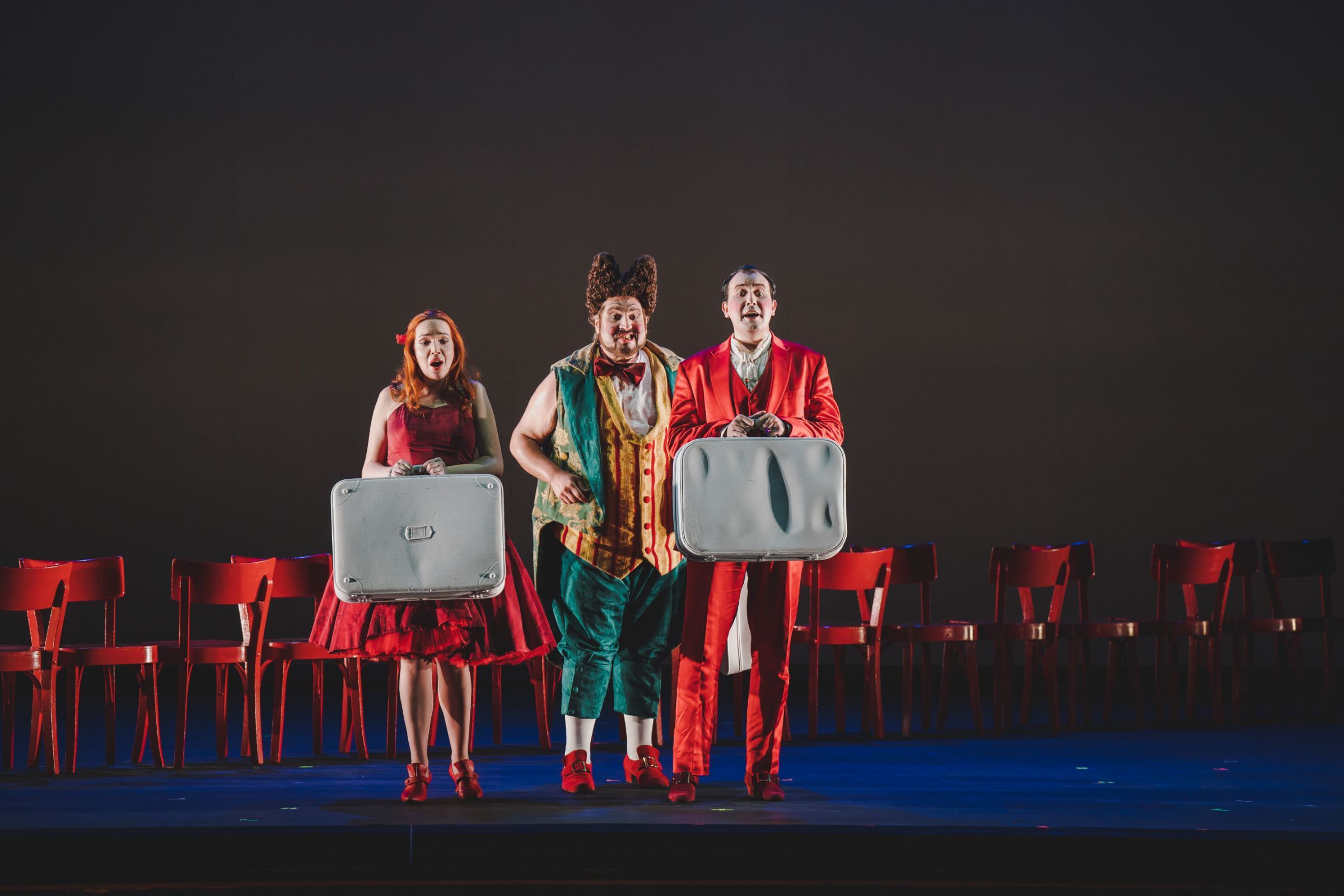 Vasilisa Berzhanskaya (Rosina), Nicola Alaimo (Figaro) and Ruzil Gatin (Almaviva) &copy; Michele Monasta | Maggio Musicale Fiorentino