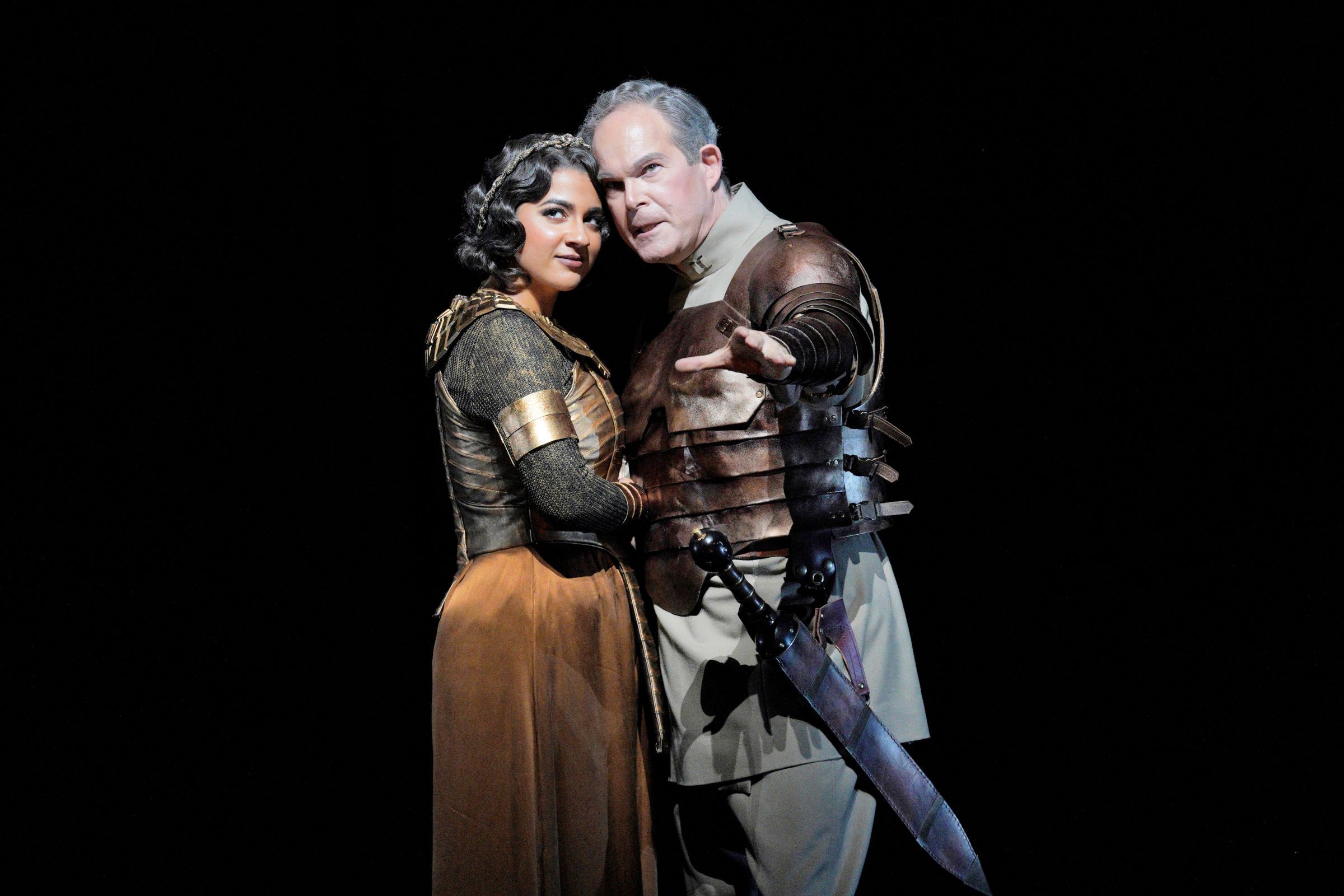 Amina Edris (Cleopatra) and Gerald Finley (Antony) &copy; Cory Weaver | San Francisco Opera